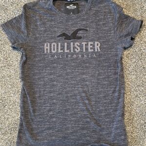 Hollister Heathered Navy Graphic Tee